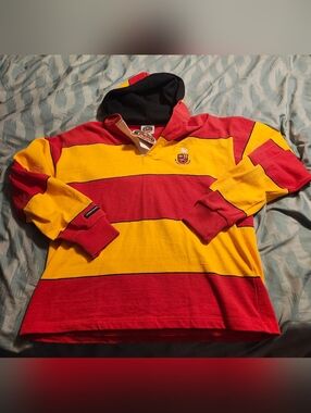 NWT Barbarian Rugby Red Yellow University of Guelph Hoodie Men's Size 2XL